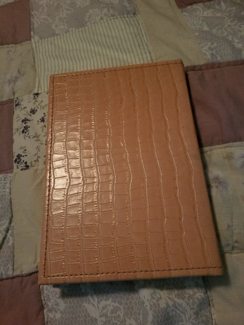 Crocodile-embossed faux leather cover journal (new)